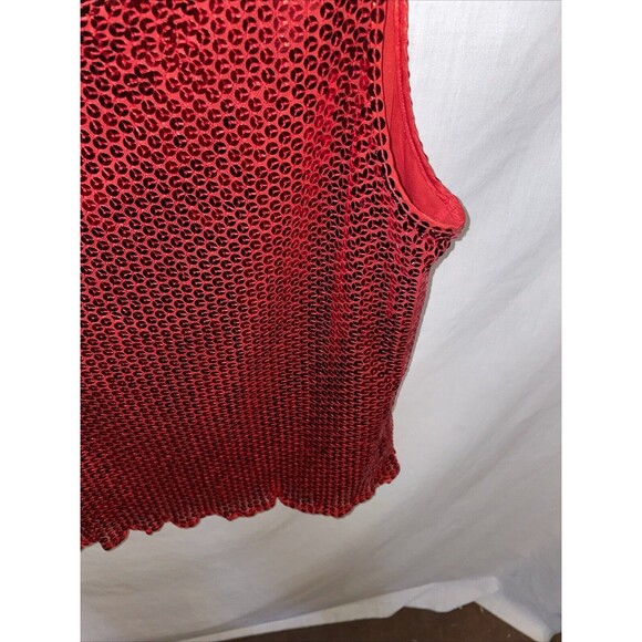 Michelle Antonelli Women’s Dressy Tank Top Size Medium Red Sequined Party NWOT - Picture 7 of 12